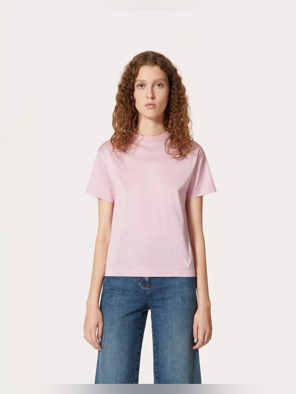VALENTINO GARAVANI Jersey Cotton T-Shirt in Pink
